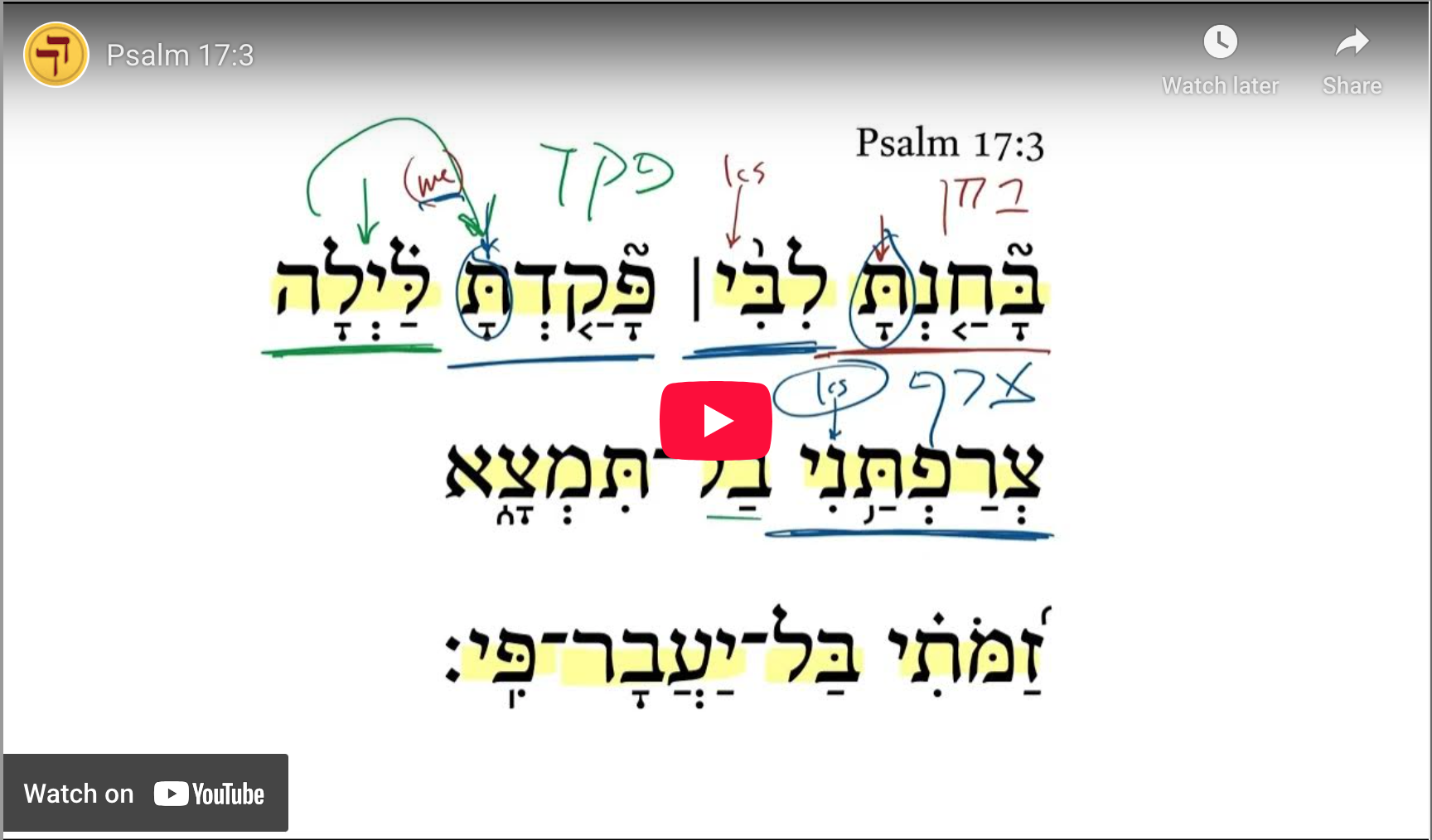 Psalm 17:3 | Daily Dose of Hebrew
