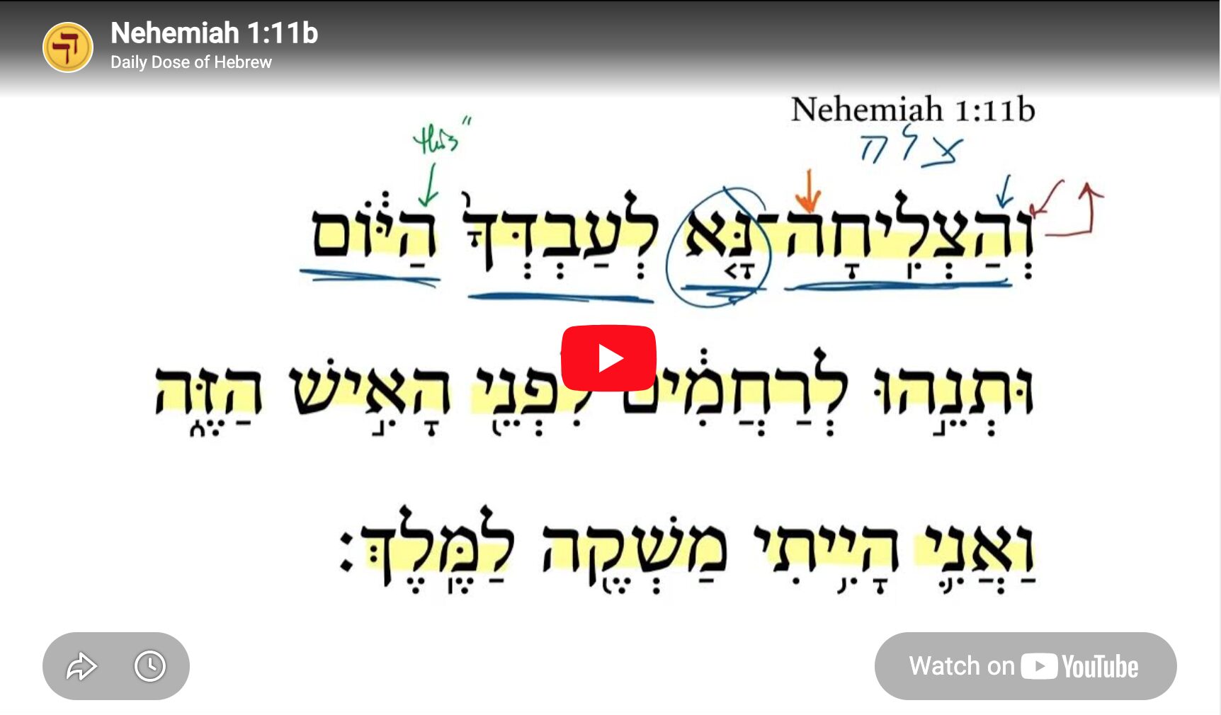 Nehemiah 1:11b | Daily Dose of Hebrew