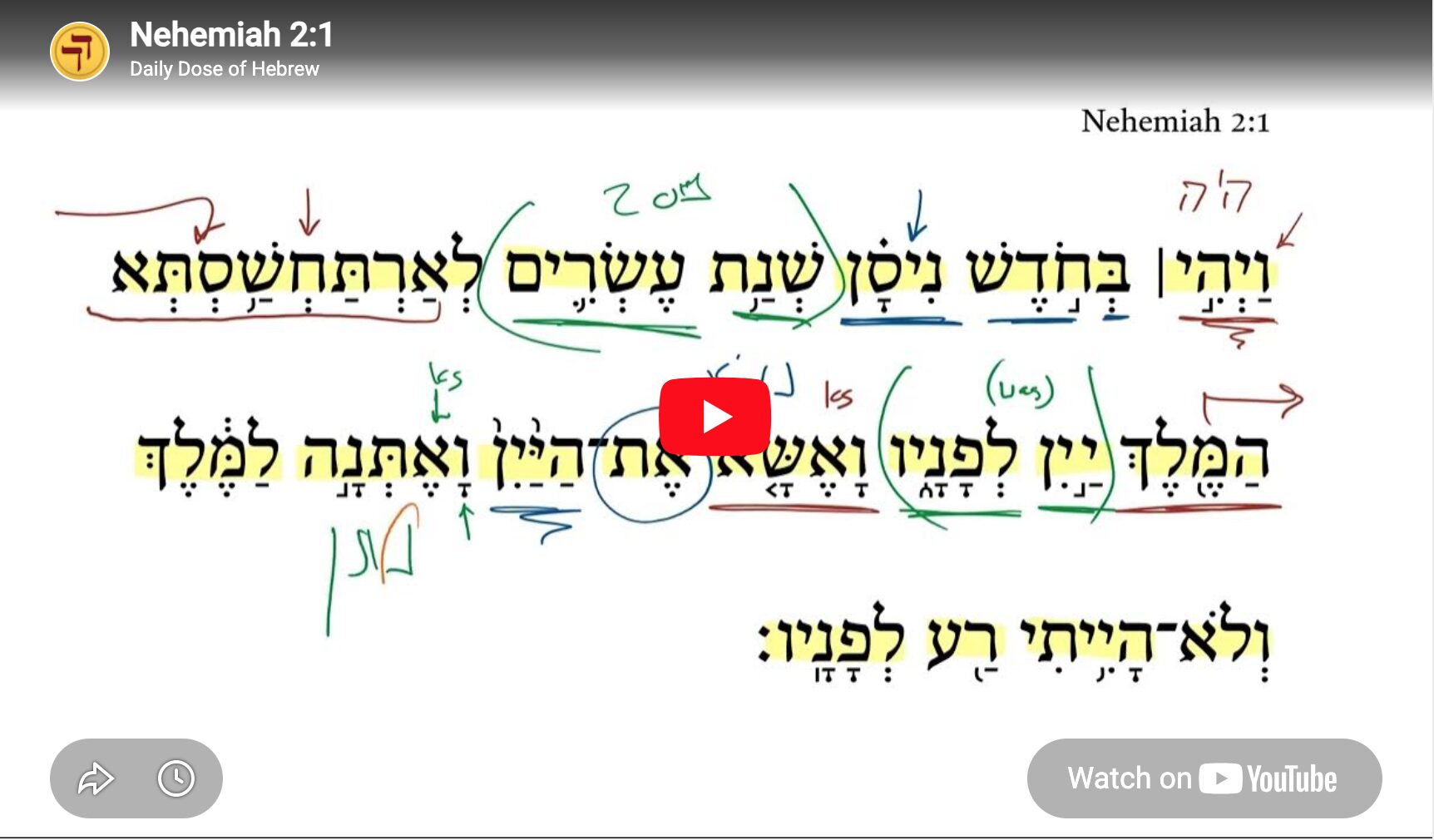 Nehemiah 2:1 | Daily Dose of Hebrew