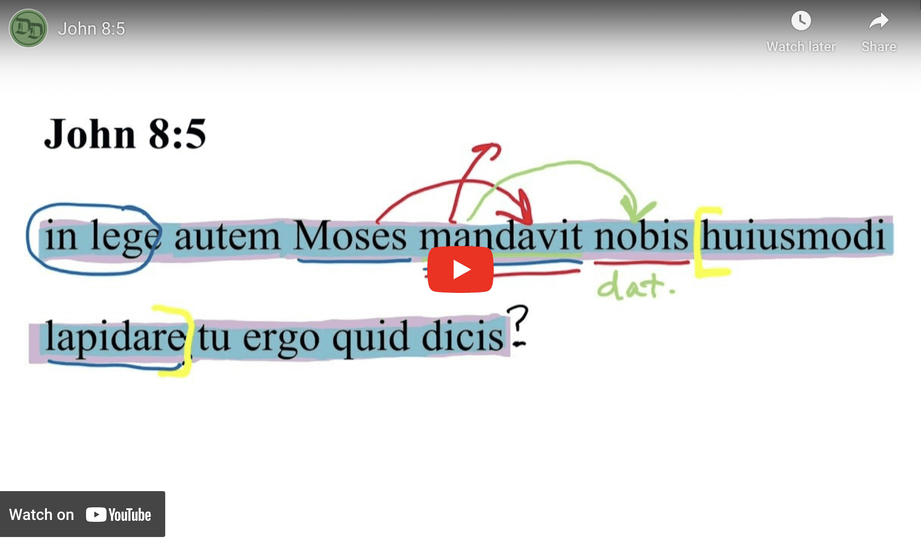 John 8:5 | Daily Dose of Latin