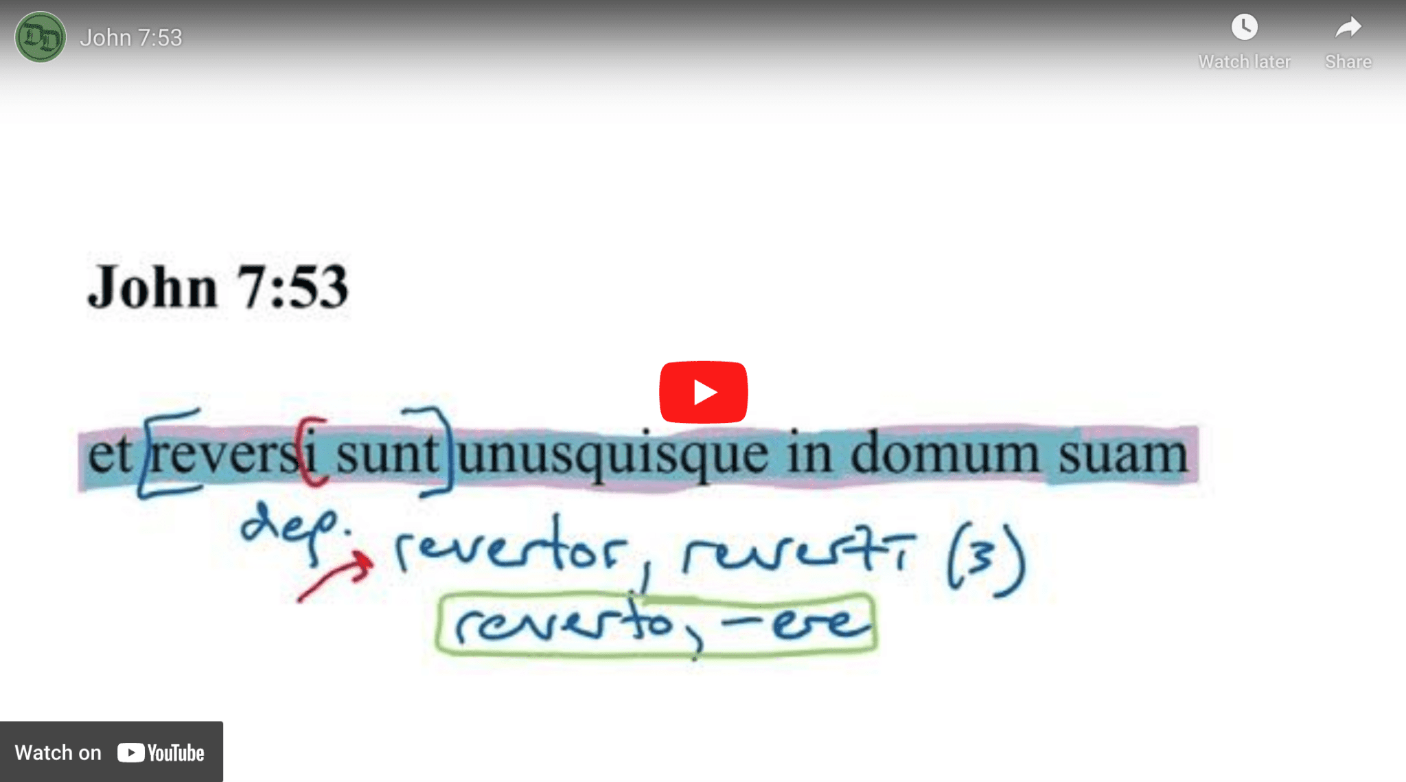 John 7:53 | Daily Dose of Latin