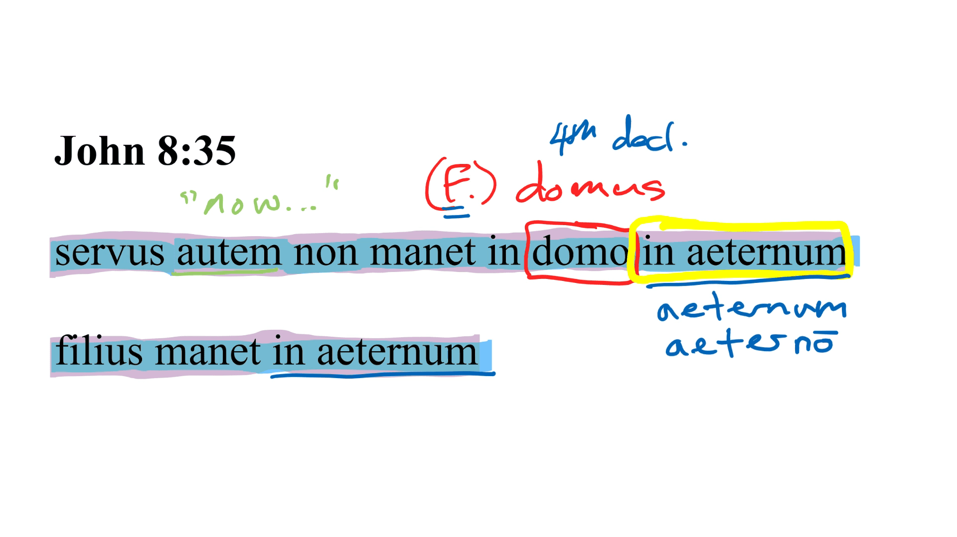 John 8:35 Latin Vulgate | Daily Dose of Latin
