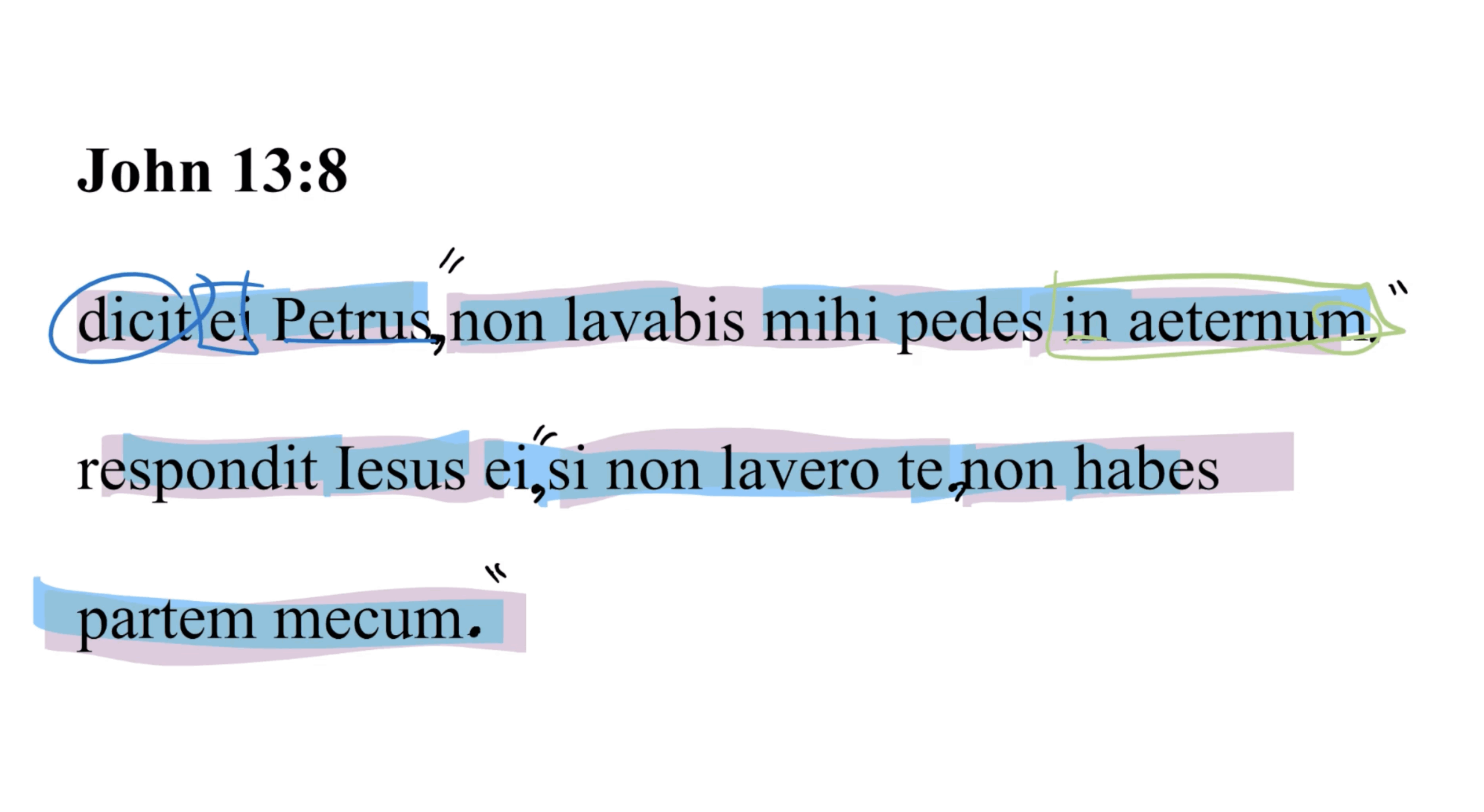John 13:8 Latin Vulgate | Daily Dose of Latin